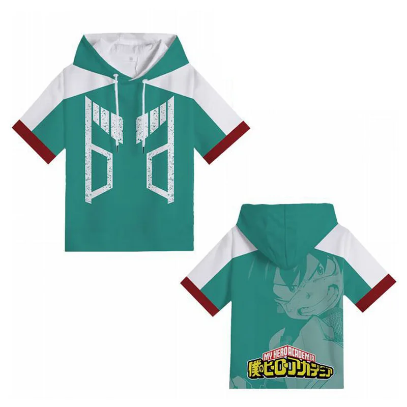 Cosroad Boku No My Hero Academia Cosplay Hoodie Todoroki Shoto Midoriya Izuku Costumes Men Women Short Sleeve Summer T-shirts 1 (15)
