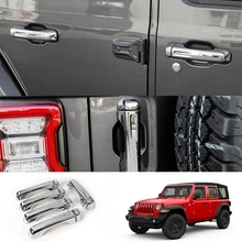Для Jeep Wrangler JL 4-дверный(не подходит для Модель JK) АБС-пластик наружные дверные ручки крышки отделкой 10 шт. автомобильные аксессуары