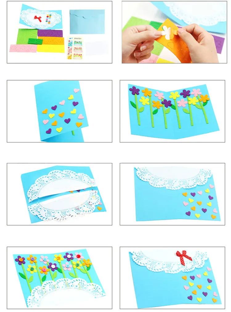 3 Pack Felt 3D Greeting Card Craft Kits with Envelopes - Kids DIY Early Learning Toys for Mother's Day & Teacher's Day image 6