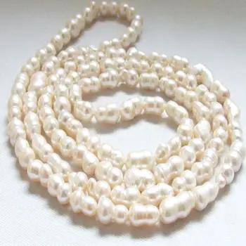 

classic natural14-16mm south sea baroque white twins pearl necklace 925silver