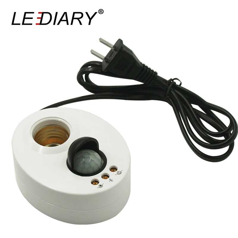 LEDIARY E27 Wall Lamp Infrared IR Sensor 110-240V With Plug US EU 1.3M Wire Bases Time Adjustable Human Body Induction | Лампы и