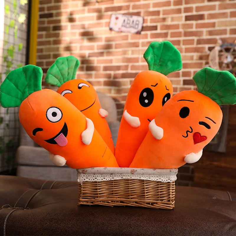 Плюшевая морковка Kawaii оранжевая Подушка мягкая морковь мультфильм