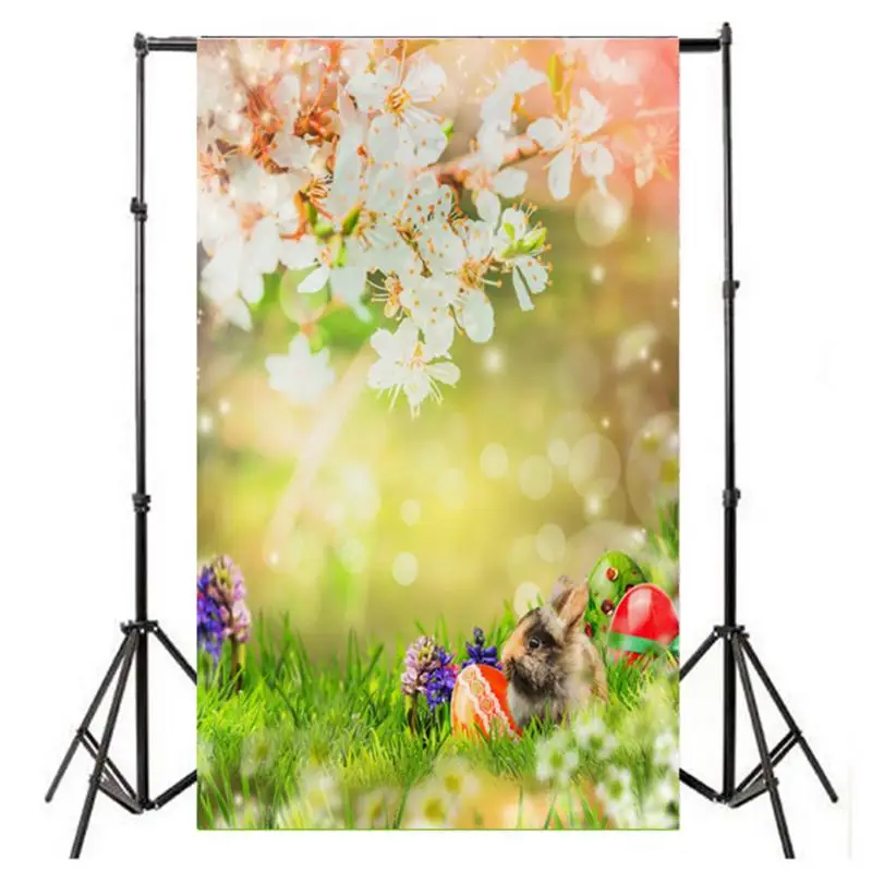 

Alloyseed 0.9x1.5m Easter Eggs Theme Background Fabric Rabbit Backdrop Wall Photo Studio Props Decor Photographic Prop