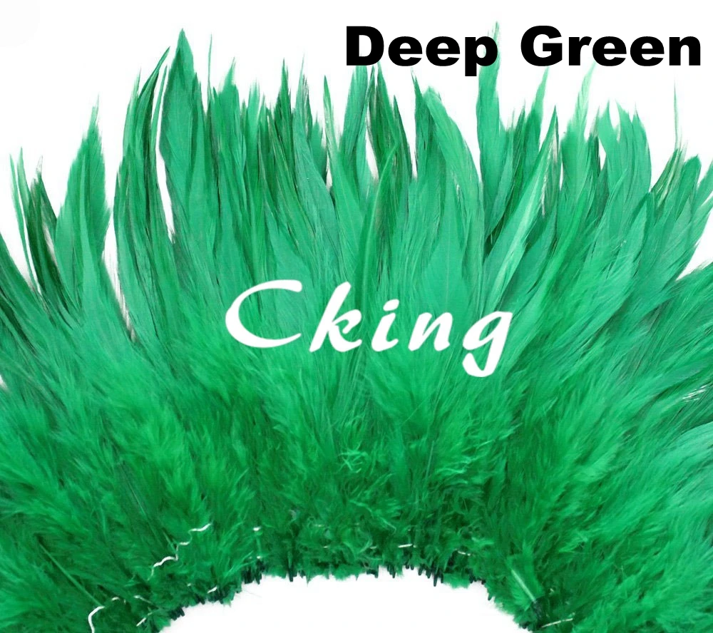 

Free shipping 1kgs Deep green Rooster Saddle strungs 15-20cm in height 1kg is about 12 rolls DIY chicken Feathers rolls