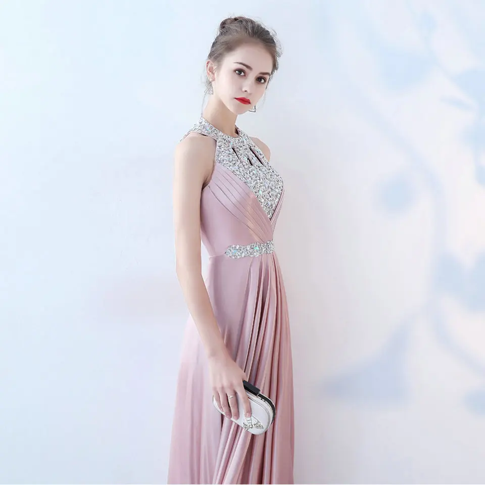 Великолепные ярко-розовые женские вечерние платья, Длинные вечерние платья, блестящее эластичное сатиновое ТРАПЕЦИЕВИДНОЕ светоотражающее платье