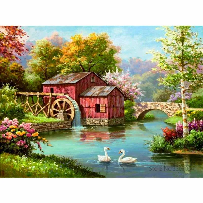 

CHUNXIA Framed DIY Painting By Numbers Seascape Acrylic Painting Modern Picture Home Decor For Living Room 40x50cm RA3438