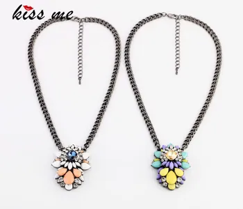 

New Styles KISS ME Fashion Jewelry Multi color Charming Pendant Necklace