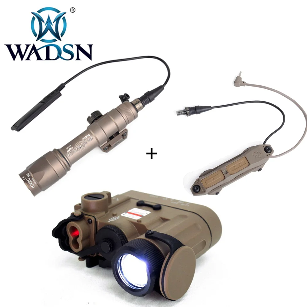 WADSN Surefir M600C Tactical Flashlight Softair DBAL-D2 RED Laser IR lazer Double Control Switch Airsoft Hunting Weapon Lights