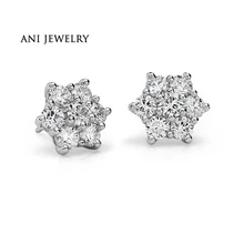 ANI с металлическим ремешком регулируемой длины, платина(Pt950) женские серьги 0,29 КТ Сертифицированный I/S1 натуральная Бриллиантовая шестиугольник серьги-гвоздики бренда ювелирные изделия по индивидуальному заказу