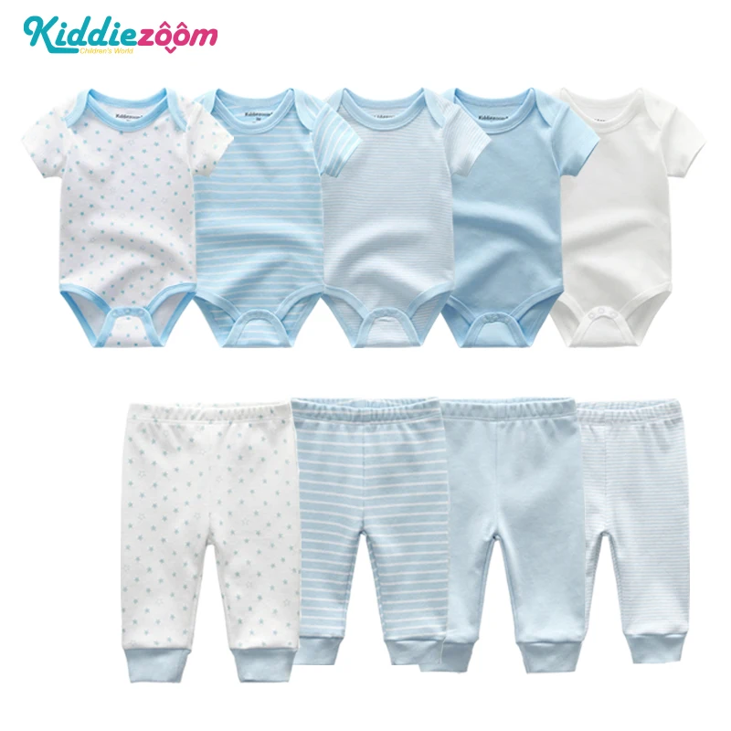 Kiddiezoom 9PCS/LOT Designer Newborn Baby Boy Clothes Sets Cotton infant Girl Clothing Ropa Bebe Pants Toddler Clothing Set - Цвет: TP25