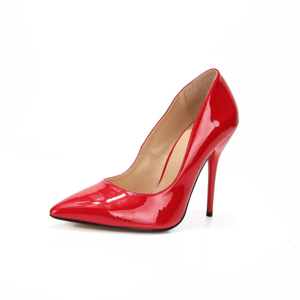 Hey Si Mey/обувь; Осенняя женская обувь; туфли-лодочки телесного цвета из лакированной кожи на высоком каблуке 12 см и платформе; женская обувь Красного цвета размера плюс 48