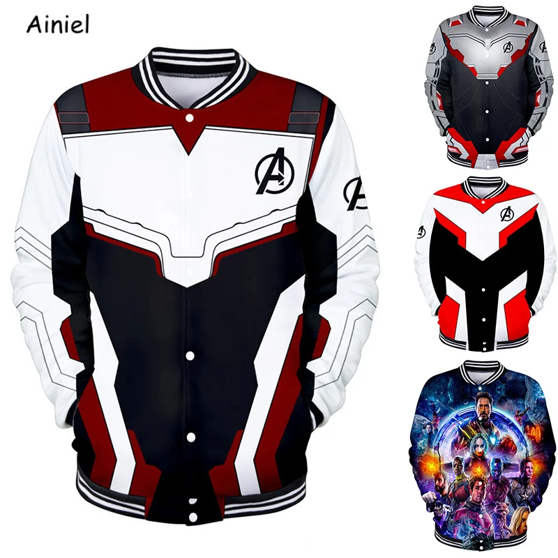 

Avengers Endgame Quantum Realm Hoodie Sweatshirt Baseball Jacket Cosplay Costumes 2019 New Superhero Iron Man Coat for Men Women
