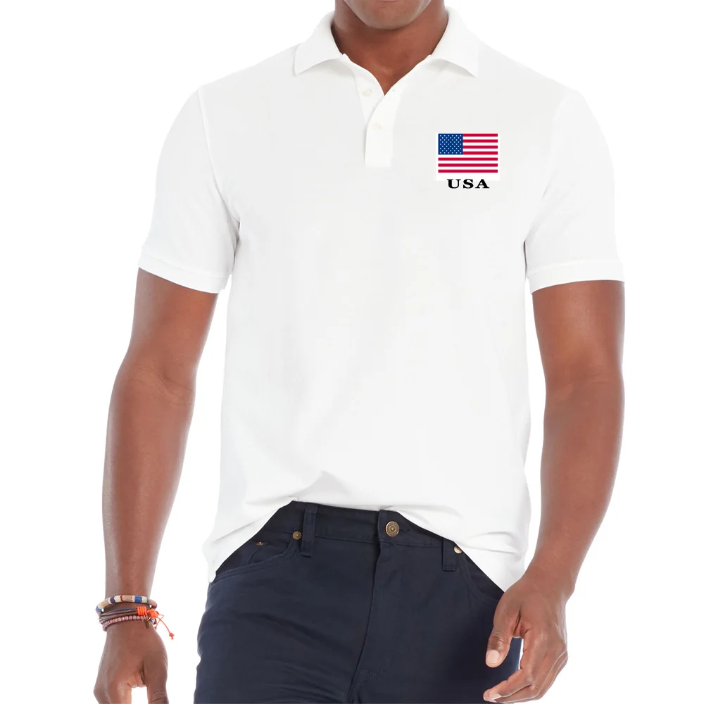 Classic Men's Short Sleev POLO Shirt Fashion POLO Shirt USA National ...