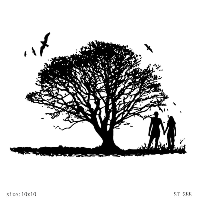

AZSG Happy Lovers Tree Bird Clear Stamps For DIY Scrapbooking Decorative Card making Craft Fun Decoration Supplies 10x10cm