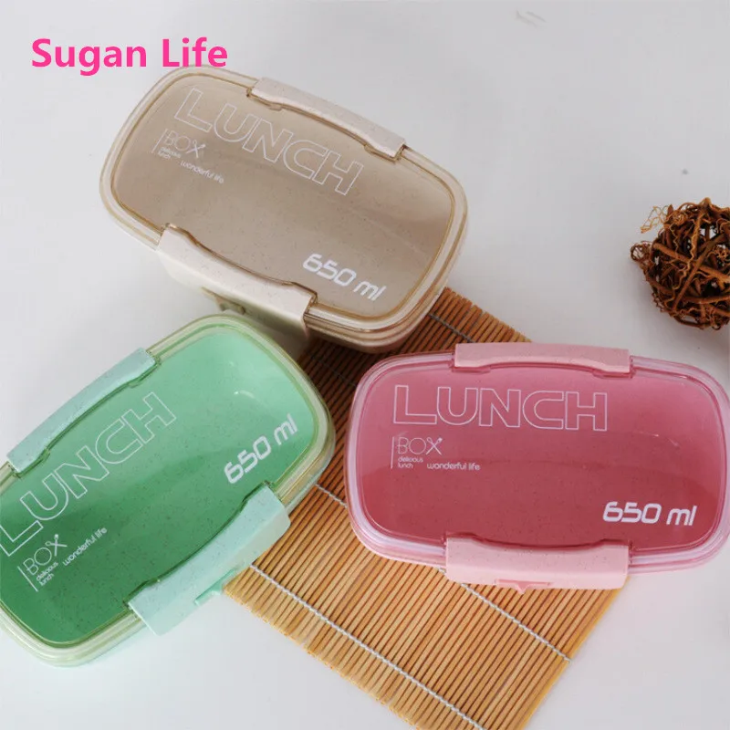 

SuganLife Lunch Box Stainless Steel 650ml-capacity Microwave Heating Portable Dinne Food Containers Adult Lady Kids Single layer