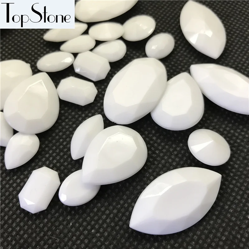 

Chalk Milk White Color Acrylic Fancy Stones Teardrop,Navette,Rivoli,Oval,Rectangle 13x18mm All Sizes For Jewelry Making