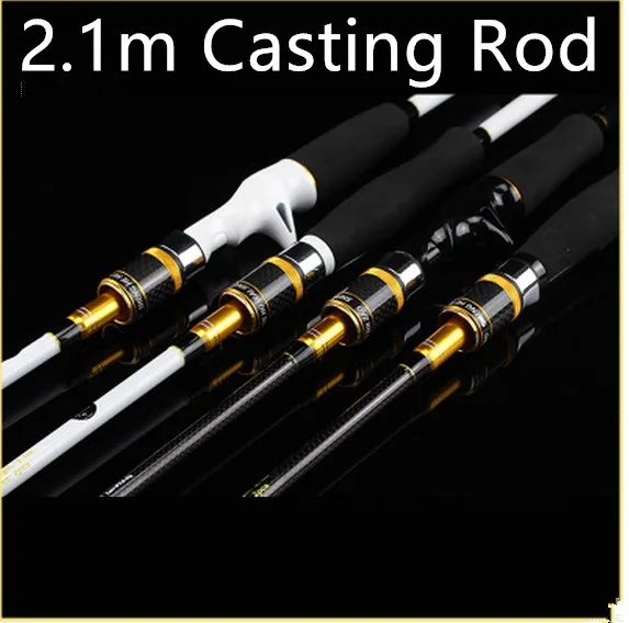 2.1m Canne Casting Rod Carbon 2 Section Fishing Rod CW 7g 15g 2 Tips