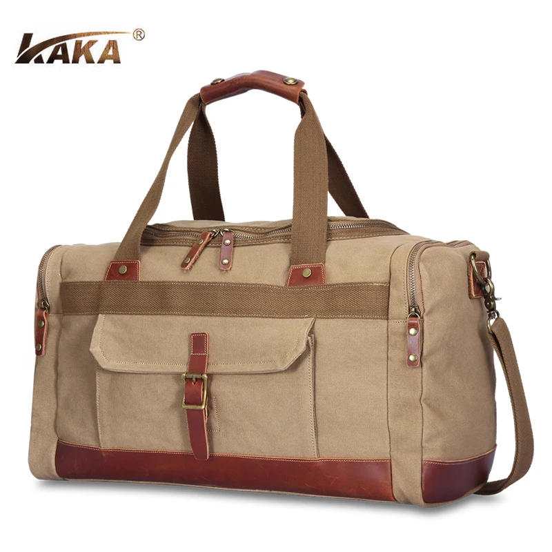

New Brand Designer Vintage Men Luggage Travel Bags Large Capacity Canvas Handbag Messenger Shoulder Bags Travel Bags Khaki Green