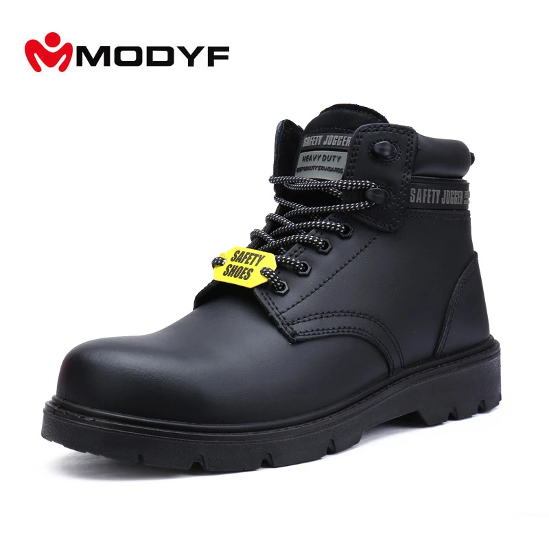 

MODYF Men Army Winter Boots Oxford Steel Toe Work Safety Shoes Military Outsole High Quality Leather Footwear Protective
