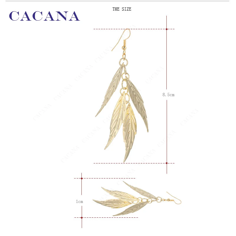 CACANA Dangle Long Earrings For Women High Copy Leaves Bijouterie Hot Sale No.A327 A328