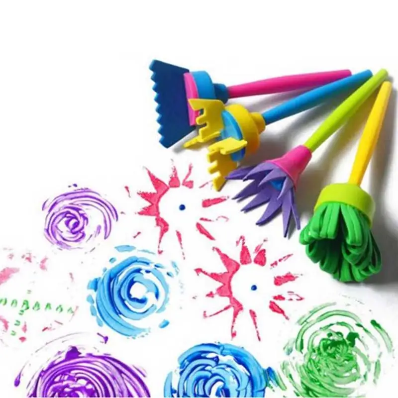 4 шт. DIY кисти для рисования пены художественная граффити креативная Губка Кисть для рисования кисти инструмент аксессуар для малышей