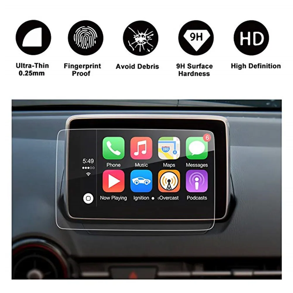 

Screen Protective Film for Mazda MX5 CX3 2016-2018 Car GPS Navigation Tempered Glass Screen Protector Stick Car Accessories