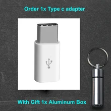 Micro USB female to Type c male Type-C Cable Adapter Charger Data Sync USB-C Converter for Xiaomi Mi 5 oneplus with Aluminum Box