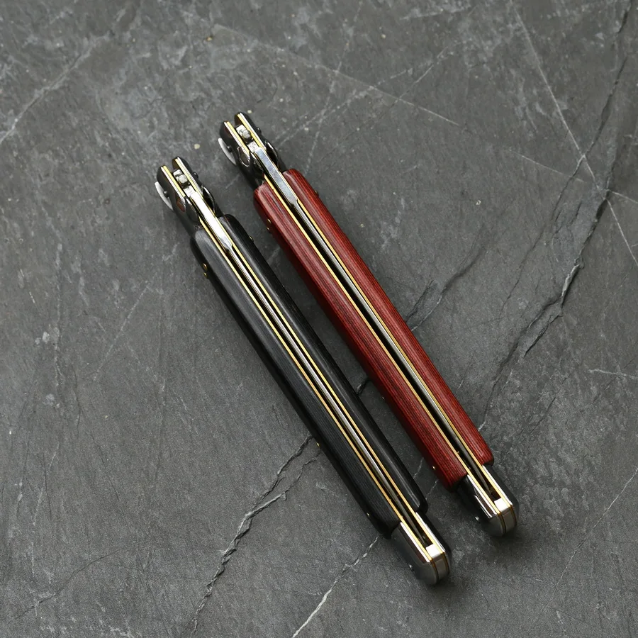 Итальянский 13 &quotGodfather stiletto портативный складной нож AKC 440C Стальные деревянные