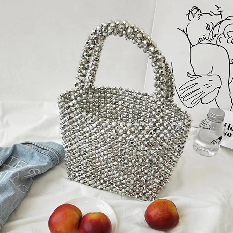 

Luxury Pearls Beaded Handbags Women Bag 2019 Brands Beading Wedding Party Purses Clutch Bag Ladies Elegant Shoulder Bags Tote