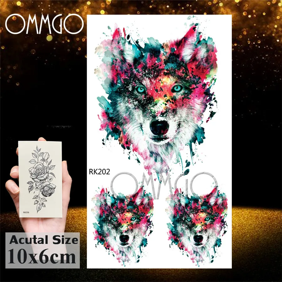 Временные тату наклейки OMMGO геометрической формы с изображением гор алмазная