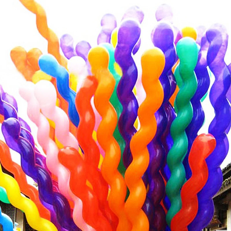 

Hot 10Pcs Screw Twisted Latex Balloon Spiral Thickening Long Balloon Bar KTV Party Supplies Strip Shape Balloon Inflatable Toys