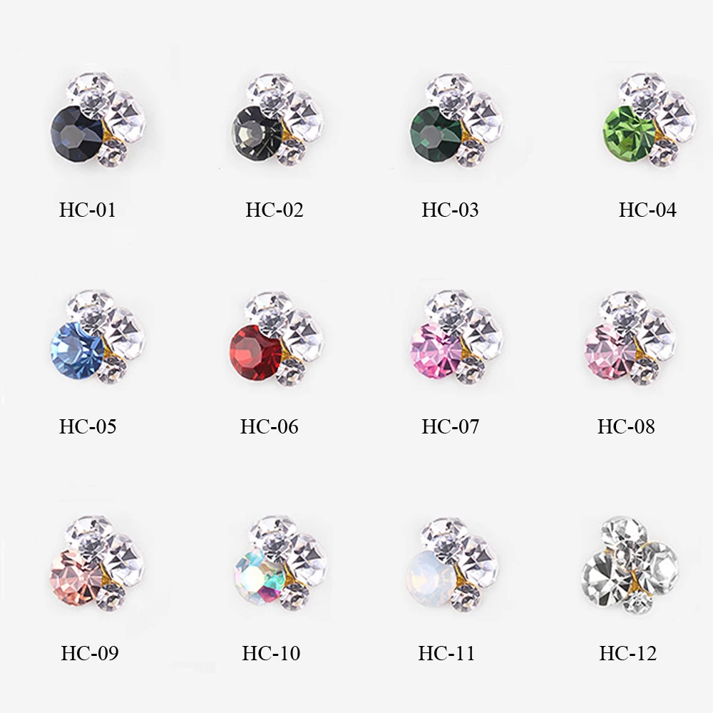 New 10pcs Crystal Bright Stones Nail Rhinestone Alloy Nail Art Decorations Glitter DIY 3D Nail Jewelry Pendant