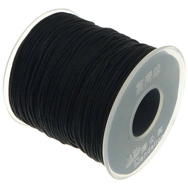 100 ярдов 1 мм китайский узел нейлоновый шнур пластиковая катушка нитка, Плетеный ремешок Ожерелье Веревка шарик для изготовление браслета ожерелья - Цвет: black