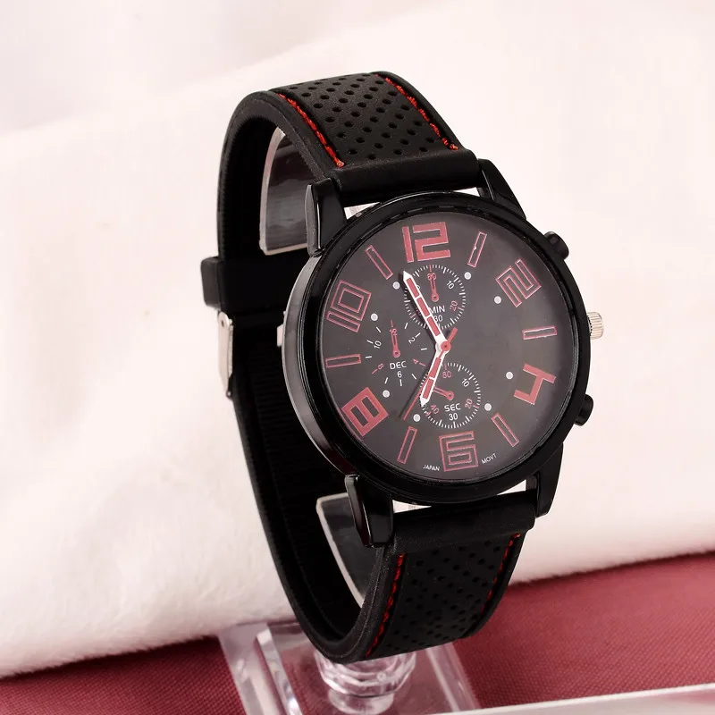 Men Sports Watches Hot Sale Fashion Watches Male Sports Stylish Silicone Watch Casual Round Dial