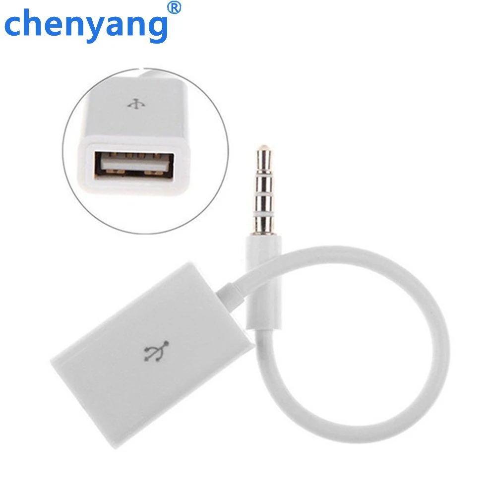 

3.5mm Male AUX Audio Plug Jack To USB 2.0 Female Converter Cable Cord For Car MP3 Speaker U Disk USB flash drive Accessories 3.5