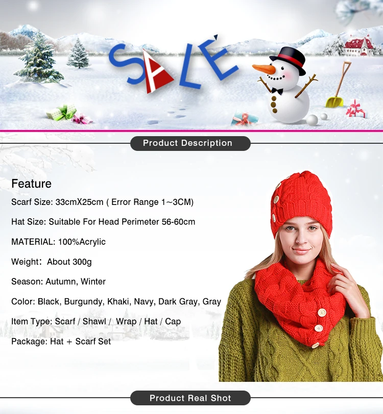 Зима 2/комплект женские шарфы шапки красный/черный/белый шарф-снуд для женщин модная шапочка с кисточкой для девочки уплотнительное кольцо