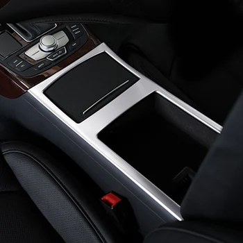 

Stainless Steel Center Armrest Cup Holder Frame Cover Trim For Audi A6 C7 12-17 & A7 2012-2017