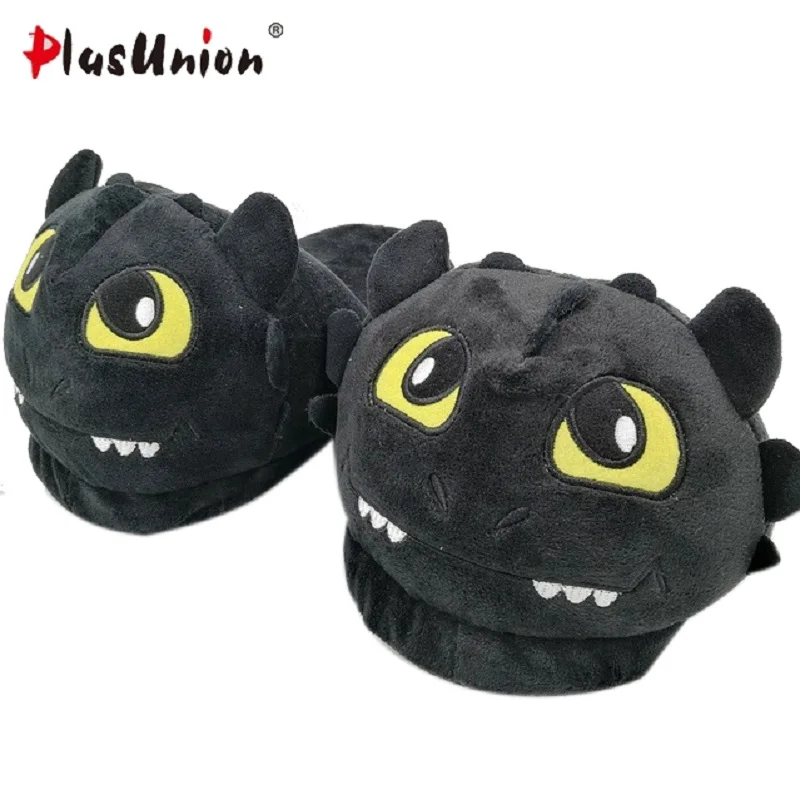 dragon-home-indoor-plush-slippers-with-fur-black-winter-furry-fluffy-slides-rihanna-fuzzy-house-mules
