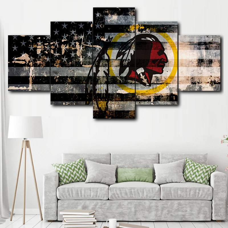

Canvas HD Print Sport Logo Poster Home Decor Frame 5 pieces Washington Redskins Painting Living Room Wall Art Picture Home Decor