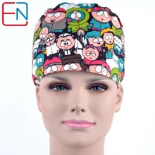 Hennar стоматологи хирургические головные уборы маски для женщин Медицинские Хирургические колпачки с принтом Регулируемый для мужчин Pet Doctor Hat маска унисекс