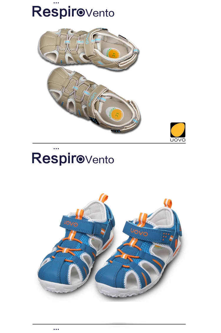 UOVO Brand 2020 Summer Beach Sandals Kids Closed Toe Toddler Sandals Children Fashion Designer Shoes For Boys And Girls 24#-38#