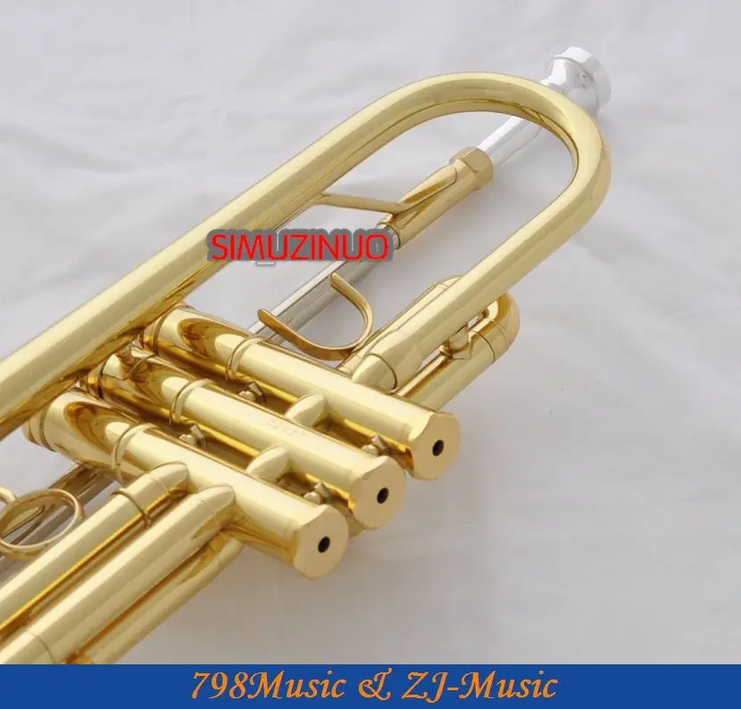 Профессиональные джазовые трубы Золото B-плоские роговые монельные клапаны Abalone чехол для ключа+ чехол