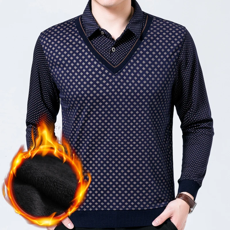 Buy 2018 thick argyle polo shirt men clothes