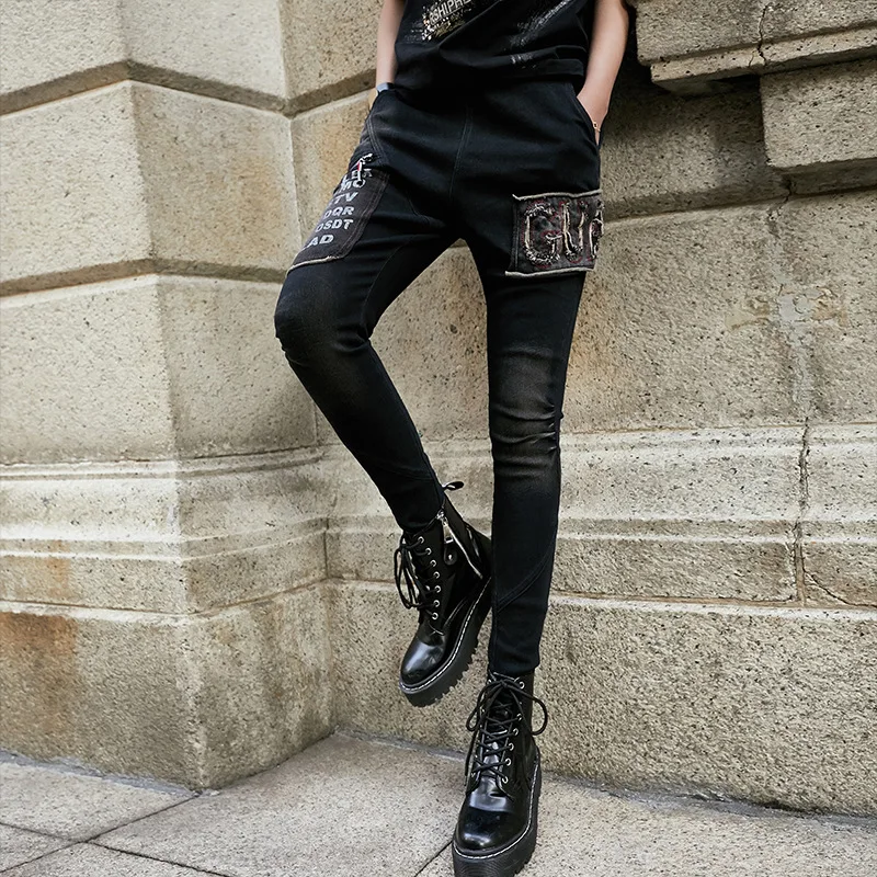 Max LuLu Luxury European Brand Girls Punk Stretch Streetwear Womens Black Skinny Jeans Slim Fit Woman Ripped Denim Trousers