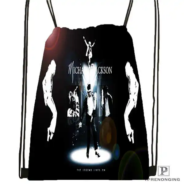 Custom Michael Jackson@ 1 походная сумка на шнурке Cute Daypack Kids Satchel(черная спинка) 31x40 cm#180612-02-28