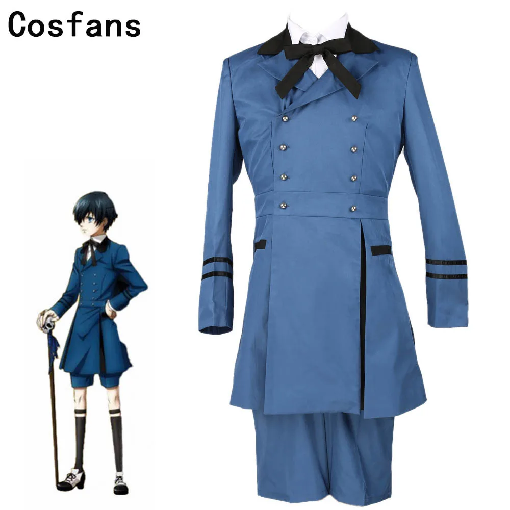 

Black Butler kuroshitsuji Ciel Phantomhive Cosplay Costume emboitement Sebasti Black deacon 2 Xiaer Aristocrat Costumes 5pcs/set