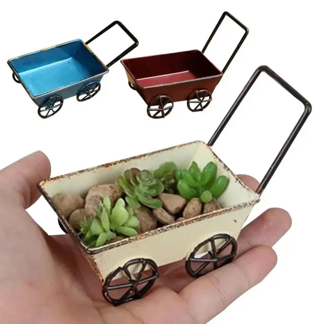 1pc Creative Small Cart Craft Decor Home Furnishings Desktop Flower 1pc Creative Small Cart Craft Decor Home Furnishings Desktop Flower Pot Prop Storage Box Gift