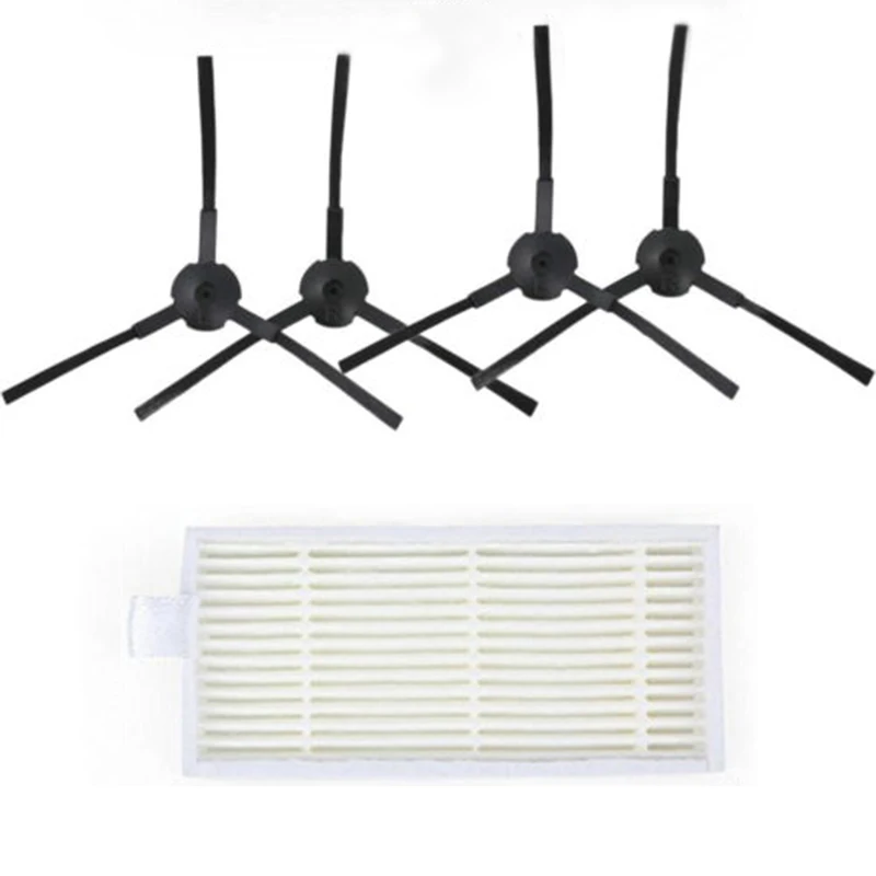 Sweeping Robot Parts Accessories Vacuum Cleaner 2x Left 2x Right Side Brushes + 1x Filter Parts Medion MD1619 / 18500 5 Pcs