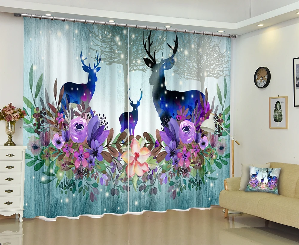 Buy Customized Deer print Chinese Modern 3D Blackout