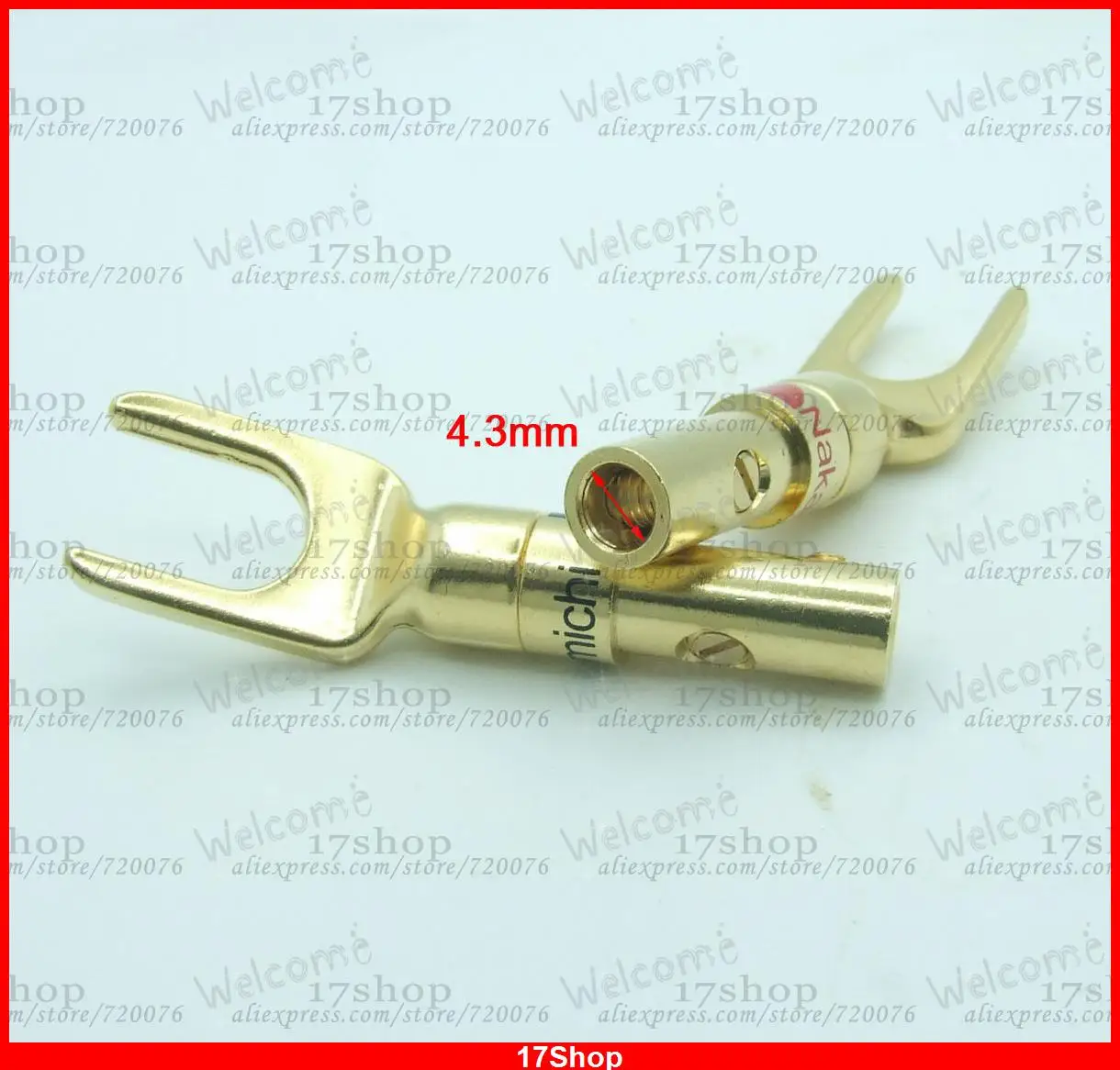 

10 PCS High quality Gold-plated Speaker Tuning fork U Spade for BINDING POST